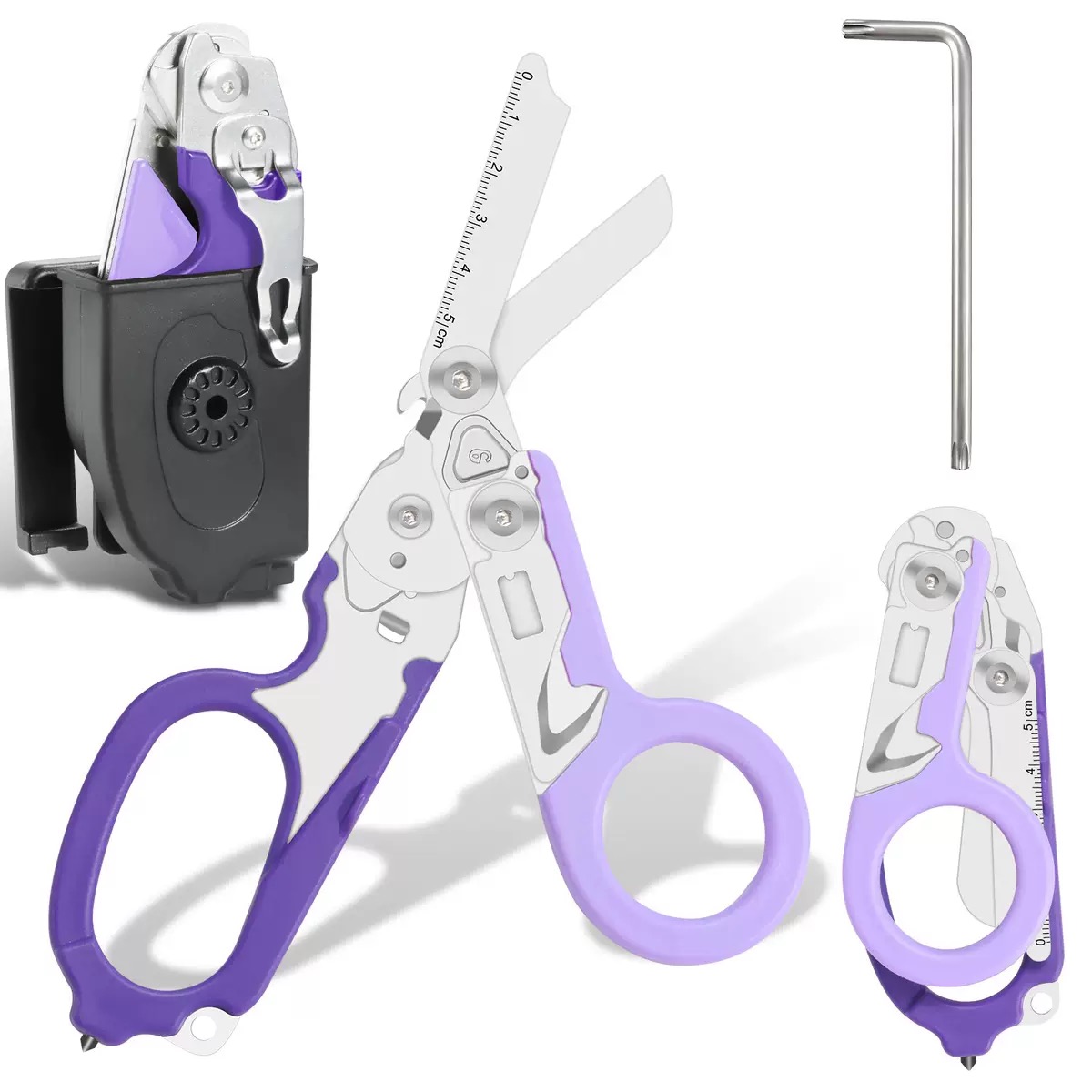 Ferramenta de resgate multifuncional 6 em 1: tesoura médica multifuncional