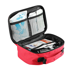 Novo kit de primeiros socorros vermelho médio: maior capacidade, interior multicamadas, totalmente personalizável